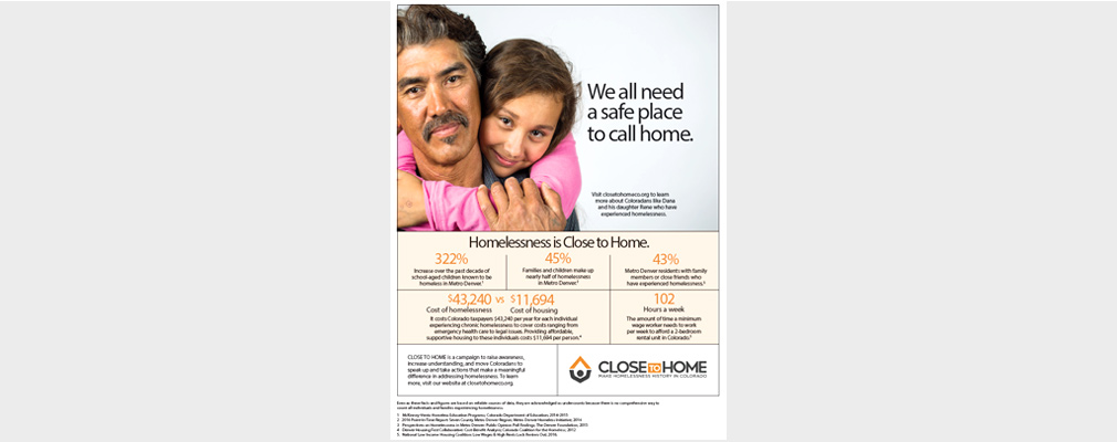 An ad for Close to Home shows a father and daughter.