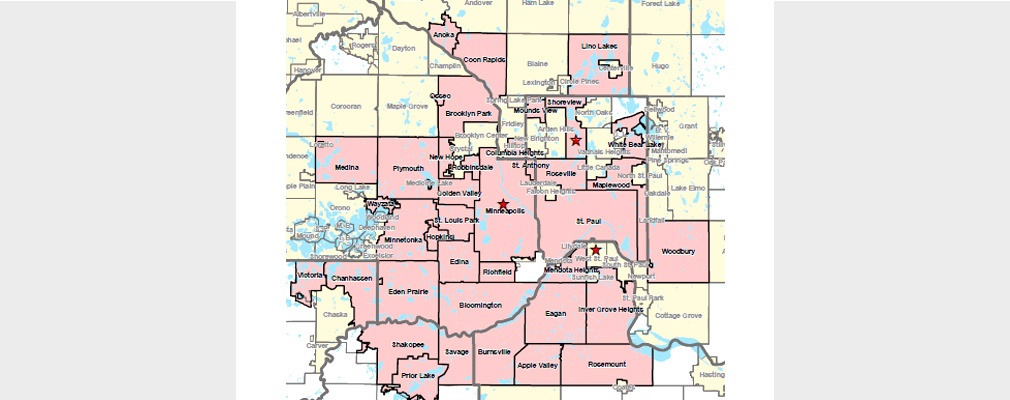 Map shows Minneapolis and surrounding areas.