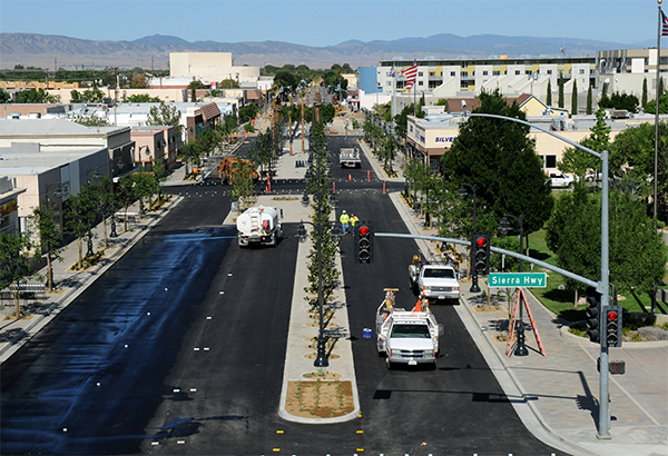 Phase I of the city's nearly $11 million investment in streetscape improvements along nine blocks of Lancaster Boulevard (The BLVD) (courtesy of City of Lancaster).