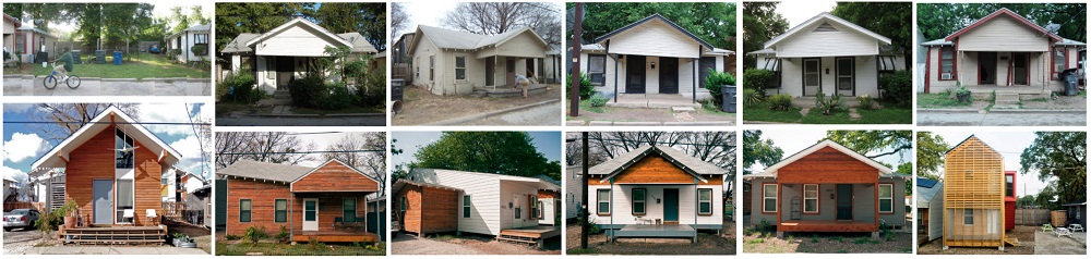 The restoration efforts respect the scale and proportion of the original homes on Congo Street (Courtesy of bcWORKSHOP).