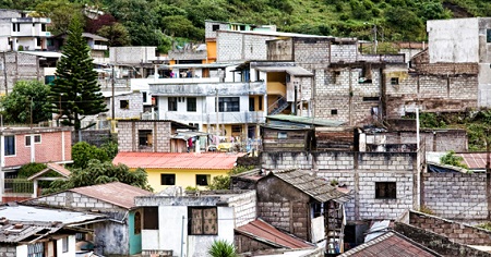 Image of slum housing in Ecuador.
