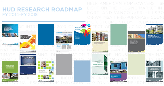 Image of the Research Roadmap cover showing various PD&R publications.