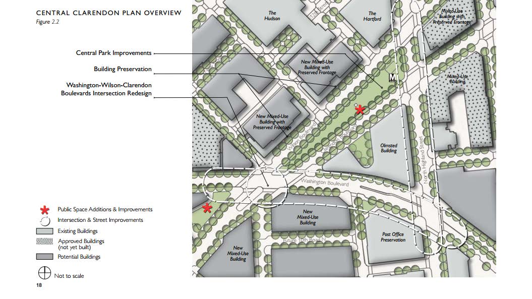Map showing small-area plans outline transportation, public space, and development patterns to create a desirable place.