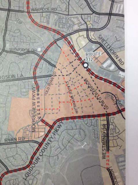 Map showing a complete map of the existing and proposed transportation network — such as this mockup, which was drawn during the TAP — helps identify gaps.