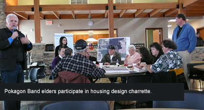 Pokagon Band elders participate in housing design charrette. 