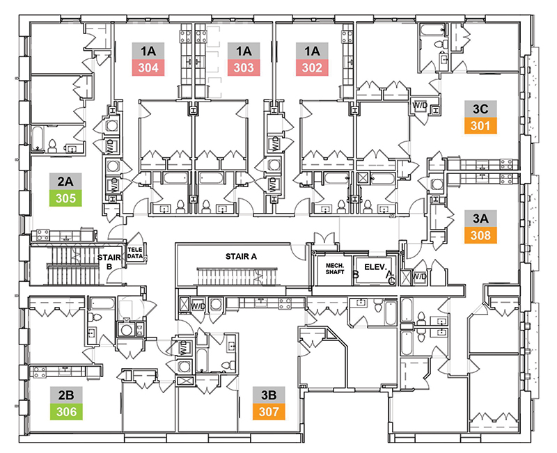 Floor plan of 22 Light Apartments.