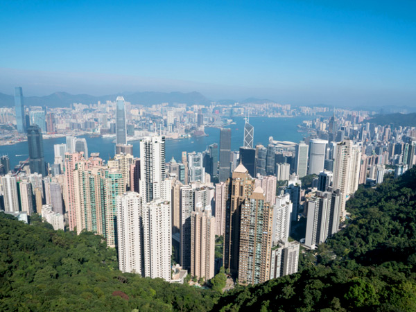 Photograph of the Hong Kong Skyline.