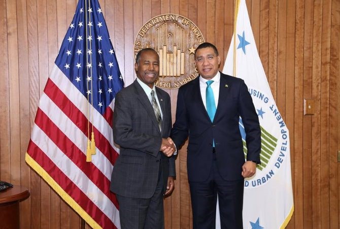 Jamaica Prime Minister Meeting with Secretary Carson