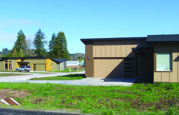 A view of houses in Tillamook subdivision built by the Siletz Tribal Housing Department.