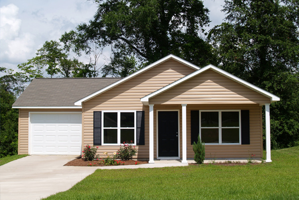 Photo of a one-story residential house.