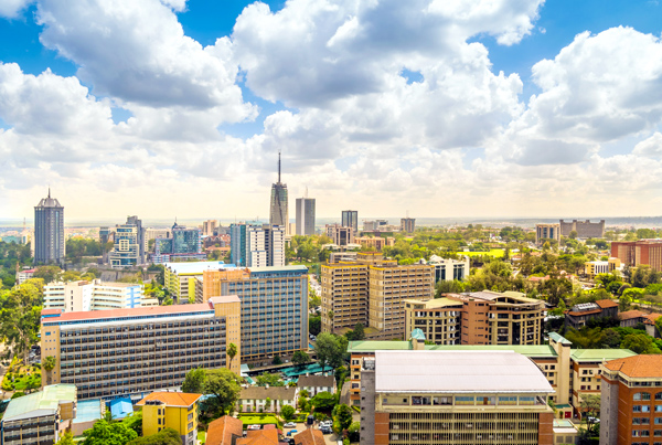 Cityscape photo of Nairobi, Kenya.