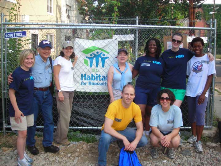 Pictured standing, from left to right: Christina Machion-Quilaqueo, Tino Calabia, Sarah Stewart, Madlyn Wohlman-Rodriguez, Salima Appiah-Kubi; Lauren McNamara; Deja Love.  Kneeling: Tad Wincek, Erica Lipschultz.  (Not shown: Laara Manler.) 