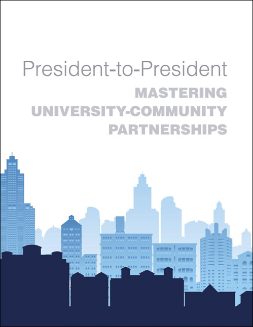 The report cover, with the title and a drawing of three overlapping city skylines.