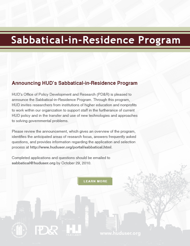 Sabbatical-in-Residence Program by HUD