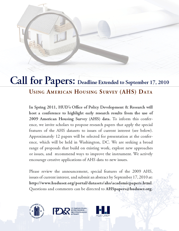 AHS Call for Papers: Deadline Extended to September 17, 2010