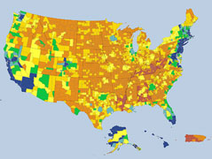 Image of Proposed FY2012 Two Bedroom Fairmarket Rents Map.