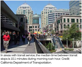 A transit hub in downtown Oakland, California.