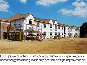 LEED project under construction by Hudson Companies, who uses energy modeling to identify needed design improvements.