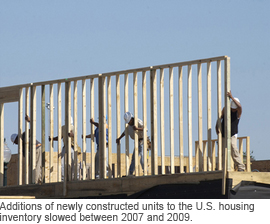 Image of construction workers working on newly constructed units.