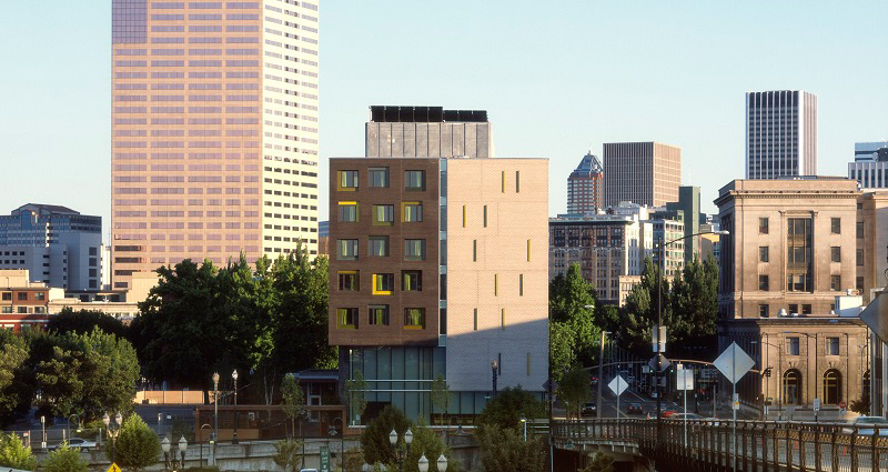 The Commons sits in a prominent location along a gateway to downtown Portland (courtesy of Sally Schoolmaster).