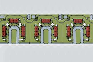 An aerial view of the proposed design of NPHA's new construction project of nine duplexes in Lapwai, Idaho.