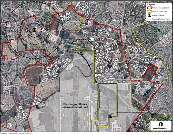 Map showing the TAP Study Area includes two Metrorail stations and the surrounding properties.