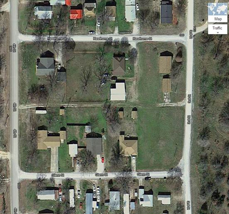 Image of a birds-eye view of the lot from Google Earth.