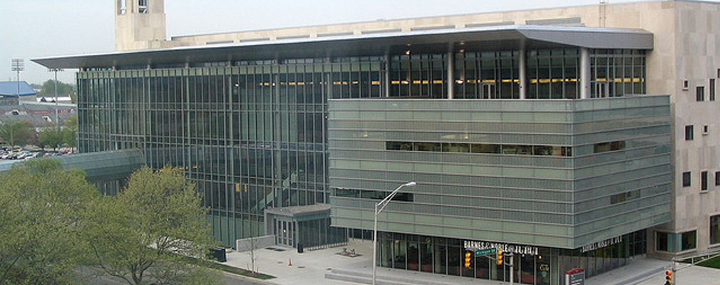 Photograph of the IUPUI campus center.