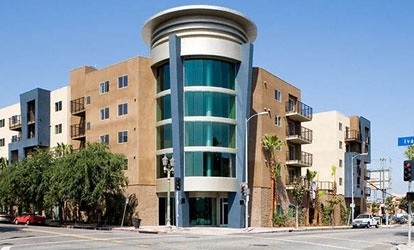 An image of Triangle Square (located in Los Angeles) which is the first affordable housing development in the country for LGBT elders. 