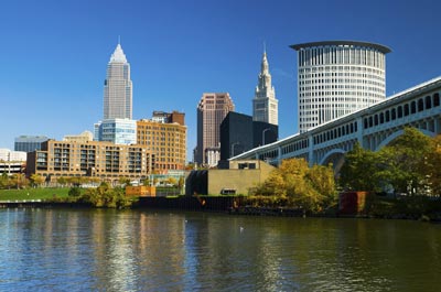 An image of the Cleveland skyline.