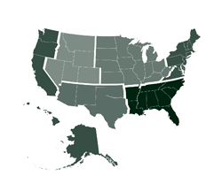 A picture of a map that shows U.S. regions.