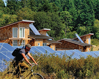 Common Ground, an award-winning, sustainable net zero energy project, is one of the five limited equity housing cooperatives developed by the Lopez Community Land Trust.