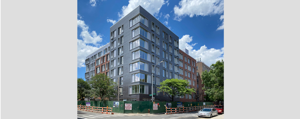 Exterior image of an eight-story apartment building.