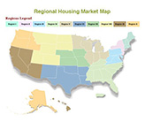 Map illustrating the boundaries of the 10 regions defined by HUD and their included states.
