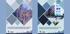 Housing and Urban Development Health, Economic, and Residential Stability (HUD HEARS) Study report cover and Examining the Housing and Neighborhood Trajectories for Former HUD-Assisted Households with Children report cover