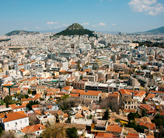 Aerial view of Athens, Greece.