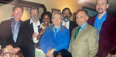 (Left to right): Michael Freedberg, Dave Engel (Director), Regina Gray, Ed Stromberg, Dana Bres, Luis Borray, and Mike Blanford.