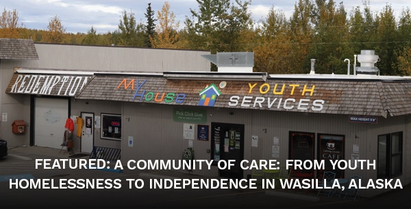 Exterior photograph of a grey single-story building for "MY House Youth Services"
