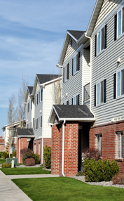 Image of a row of air-sealed townhomes