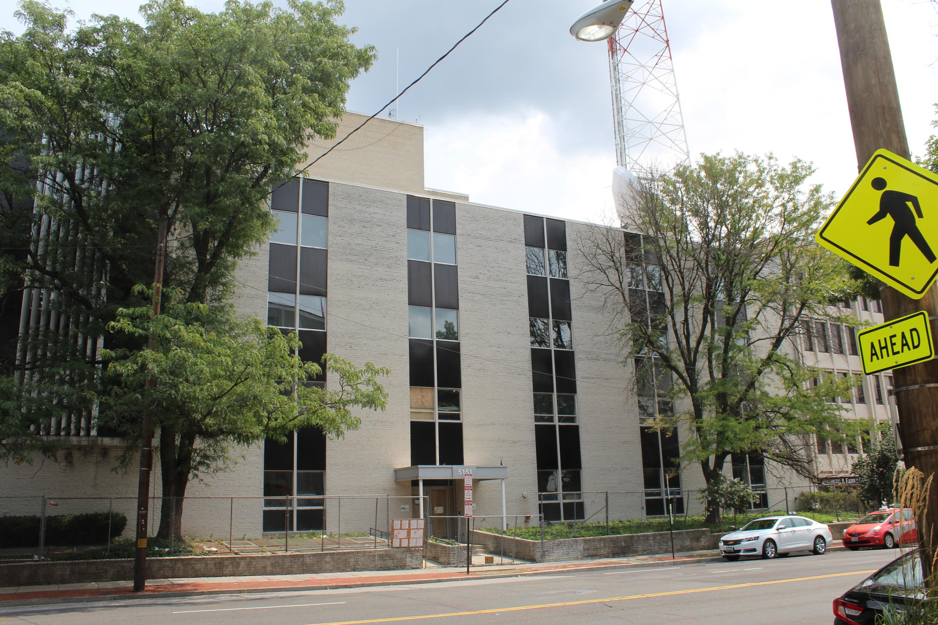 A four-story office building.