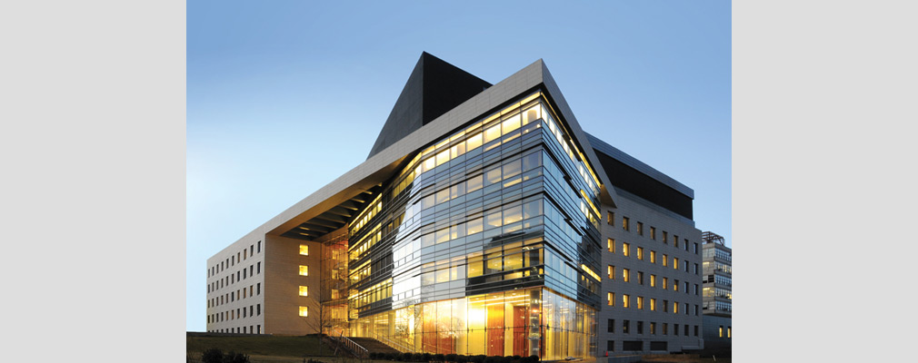 Photograph of a multistory medical building, the Jack D. Weiler Hospital, that is part of the Montefiore Health System.