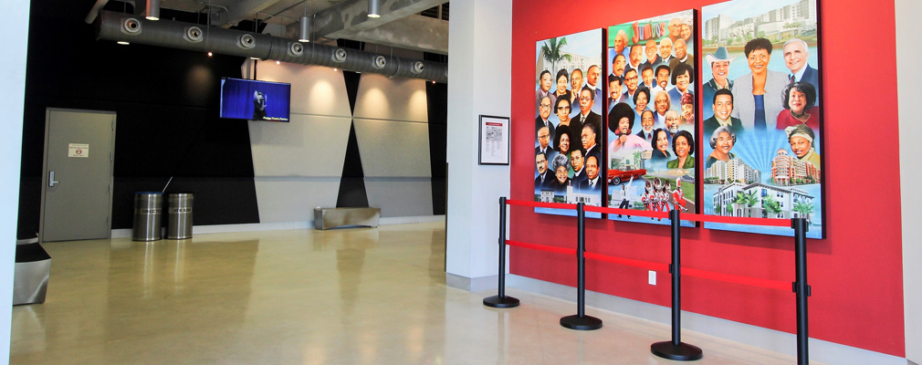 Photograph of a mural depicting prominent African-Americans from Liberty City.