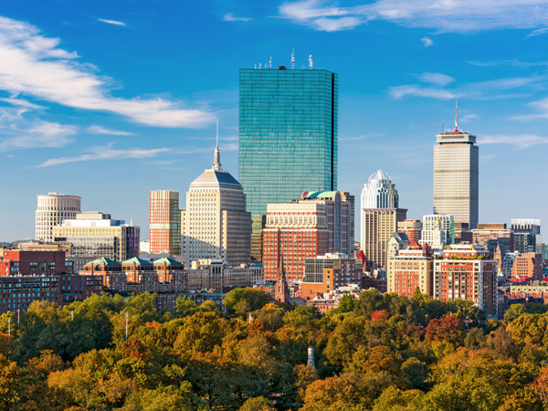 A photograph of the Greater Boston skyline.