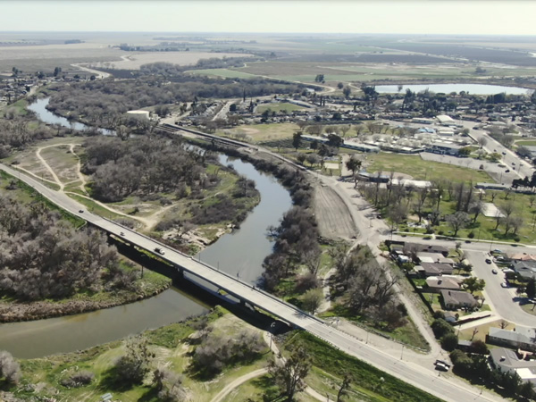 An aerial view of the City of Firebaugh.