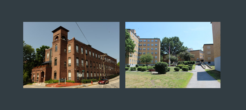 Concord River Mill (left), South Common Village (right)