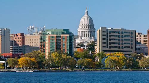 Skyline view of Madison, Wisconsin