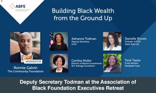 Deputy Secretary Todman at the Association of Black Foundation Executives Retreat
