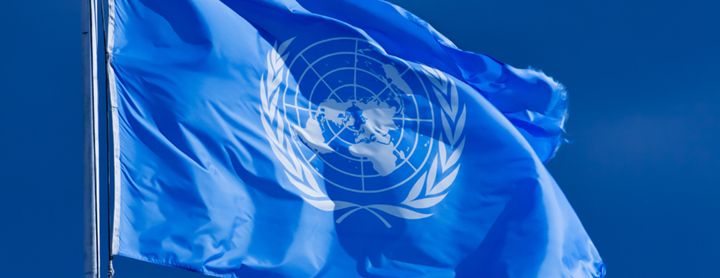 The United Nations flag.