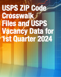 USPS ZIP Code Crosswalk Files and USPS Vacancy Data for 1st Quarter 2024