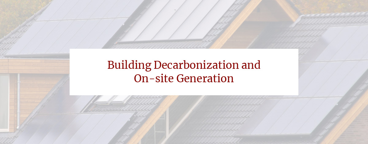 Building Decarbonization and On-site Generation